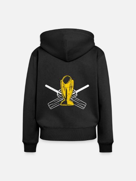 Cricket - Frauen Premium Bio Zip Hoodie - Schwarz