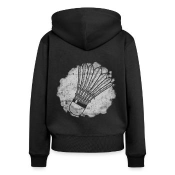 Badminton badminton - Sweat à capuche zippé Premium bio Femme - noir - Dos - Julia (174cm)