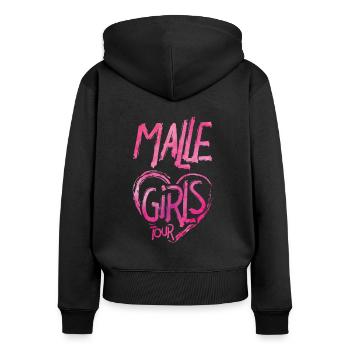 malle girls tour heart - Frauen Premium Bio Zip Hoodie - Schwarz - Hinten - Julia (174cm)