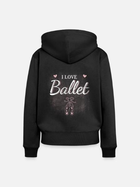 Ballet Ballerina - Frauen Premium Bio Zip Hoodie - Schwarz