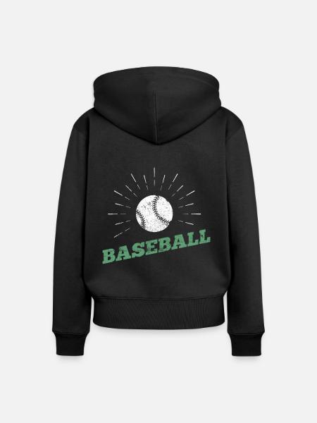 Baseball Sport Logo - Frauen Premium Bio Zip Hoodie - Schwarz