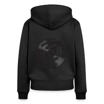 Sans R &B Vie serait B cadeau plat - Sweat à capuche zippé Premium bio Femme - noir - Dos - Julia (174cm)