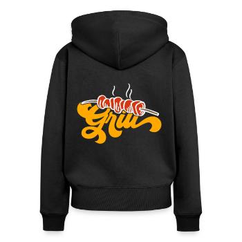 Barbecue grilling - Women's Premium Organic Zip Hoodie - black - Back - Julia (174cm)