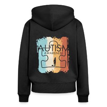 Autismus Autism Awareness Day Autist - Frauen Premium Bio Zip Hoodie - Schwarz - Hinten - Julia (174cm)