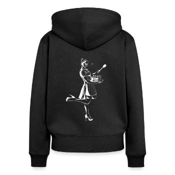 woman pie - Women's Premium Organic Zip Hoodie - black - Back - Julia (174cm)