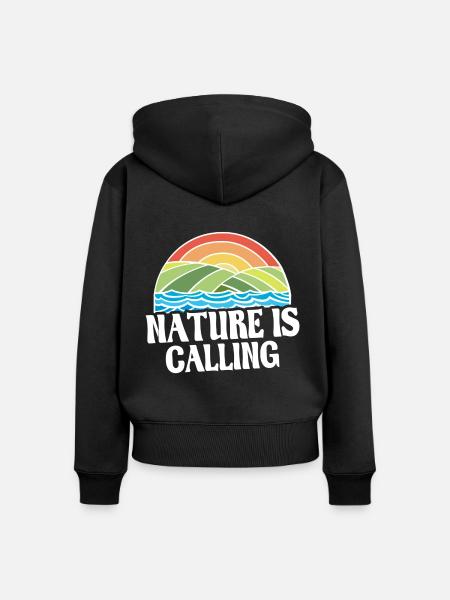 Naturliebhaber - Frauen Premium Bio Zip Hoodie - Schwarz