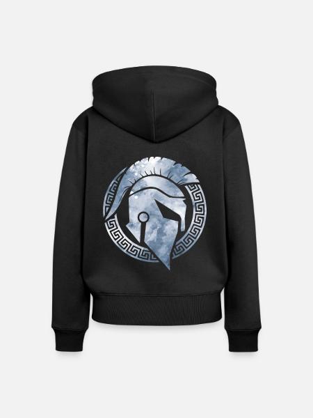 spartan helmet symbol - Frauen Premium Bio Zip Hoodie - Schwarz