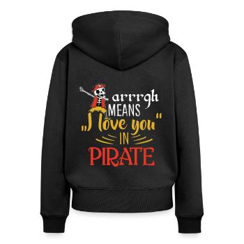 Napper un pirate pirate tête de pirate tête de pirate - Sweat à capuche zippé Premium bio Femme - noir - Dos - Julia (174cm)