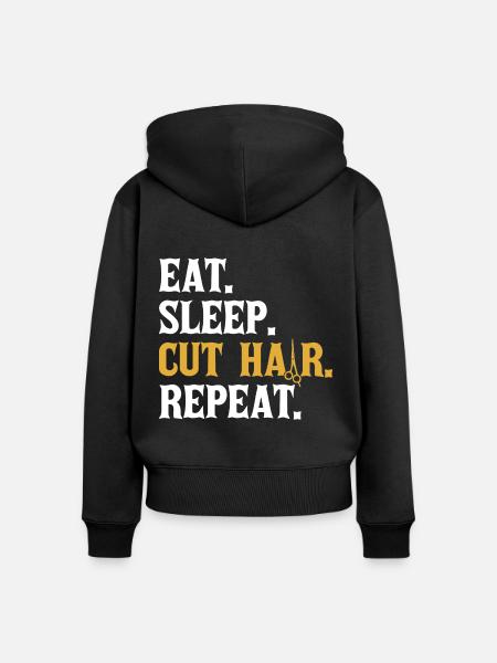 Frisör - Frauen Premium Bio Zip Hoodie - Schwarz