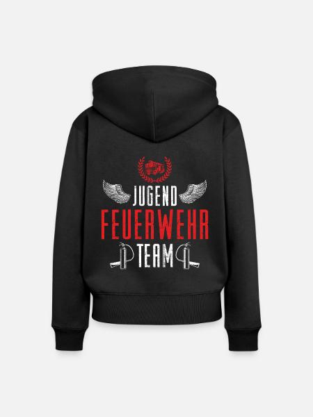Jugend Feuerwehr Team Feuerwehrmann - Frauen Premium Bio Zip Hoodie - Schwarz