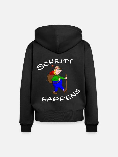 Wanderlust - Frauen Premium Bio Zip Hoodie - Schwarz