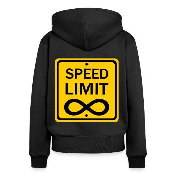 Speed limit - Women's Premium Organic Zip Hoodie - black - Back - Julia (174cm)