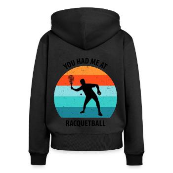 Racqueetball - Women's Premium Organic Zip Hoodie - black - Back - Julia (174cm)