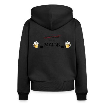 Jetzt ist Malle - Frauen Premium Bio Zip Hoodie - Schwarz - Hinten - Julia (174cm)
