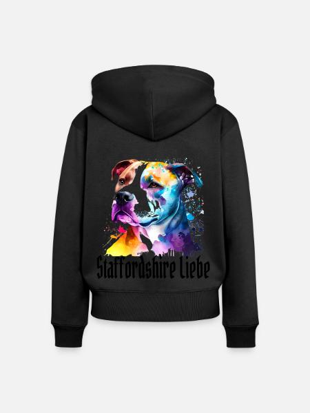 American Staffordshire - Frauen Premium Bio Zip Hoodie - Schwarz