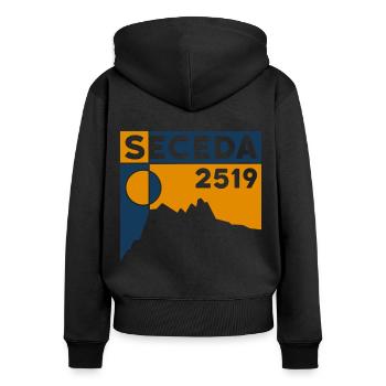Seceda Dolomites - Women's Premium Organic Zip Hoodie - black - Back - Julia (174cm)