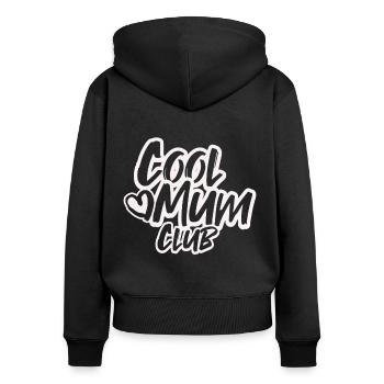 Cool Mum Club - Women's Premium Organic Zip Hoodie - black - Back - Julia (174cm)