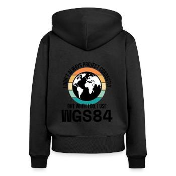 GIS-Kartierung Analyse von Geodaten Kartografie - Frauen Premium Bio Zip Hoodie - Schwarz - Hinten - Julia (174cm)