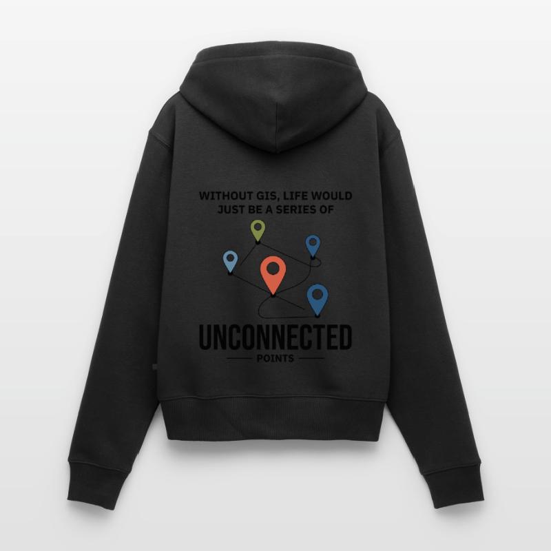 GIS Unconnected Points Map Data Analysis Women's Premium Organic Zip Hoodie
