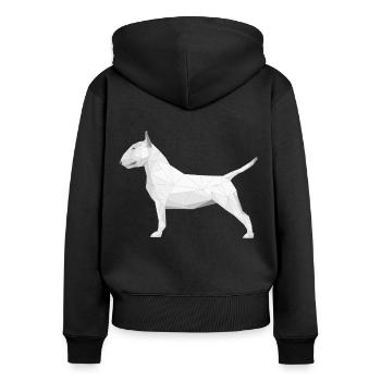 Bull terrier - Sweat à capuche zippé Premium bio Femme - noir - Dos - Julia (174cm)