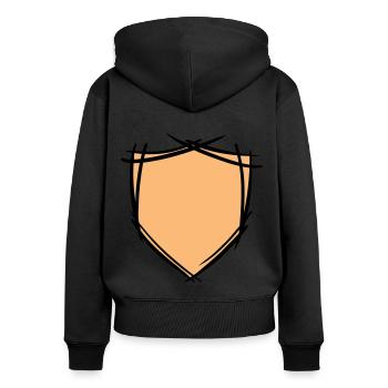 Shield / coat of arms symbol. Hand drawn. Template - Women's Premium Organic Zip Hoodie - black - Back - Julia (174cm)
