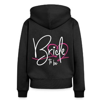 FUTURE MARIÉE COEUR ENTERREMENT DE VIE DE JEUNE FILLE MARIÉE ENTERREMENT DE VIE DE JEUNE FILLE - Sweat à capuche zippé Premium bio Femme - noir - Dos - Julia (174cm)