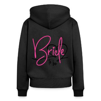 FUTURE MARIÉE COEUR ENTERREMENT DE VIE DE JEUNE FILLE MARIÉE ENTERREMENT DE VIE DE JEUNE FILLE - Sweat à capuche zippé Premium bio Femme - noir - Dos - Julia (174cm)