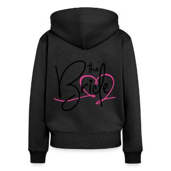 LA MARIÉE - COEUR ENTERREMENT DE VIE DE JEUNE FILLE DE JEUNE FILLE MARIÉE - Sweat à capuche zippé Premium bio Femme - noir - Dos - Julia (174cm)