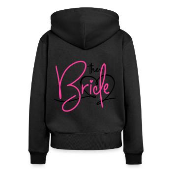 MARIÉE ENTERREMENT DE VIE DE JEUNE FILLE 2025 - Sweat à capuche zippé Premium bio Femme - noir - Dos - Julia (174cm)
