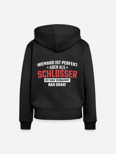 Schlosser - Frauen Premium Bio Zip Hoodie - Schwarz