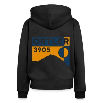 Ortler Tour, Ascent, Mountain Tour, Ski Tour, Souvenir - Women's Premium Organic Zip Hoodie - black - Back - Julia (174cm)