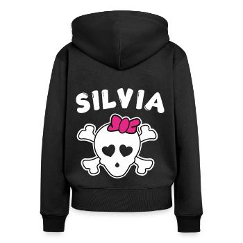 Pirate Silvia Design pour Filles et Femmes - Sweat à capuche zippé Premium bio Femme - noir - Dos - Julia (174cm)