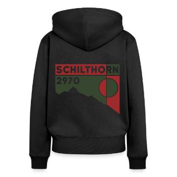 Randonnée au Schilthorn Oberland bernois - Sweat à capuche zippé Premium bio Femme - noir - Dos - Julia (174cm)