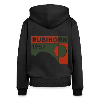 Rubihorn Gratwanderung Wanderung Rundweg Andenken - Frauen Premium Bio Zip Hoodie - Schwarz - Hinten - Julia (174cm)