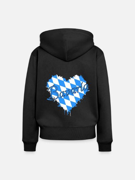 Bavaria Bayern - Frauen Premium Bio Zip Hoodie - Schwarz