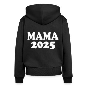 Mama 2025 - Sweat à capuche zippé Premium bio Femme - noir - Dos - Julia (174cm)