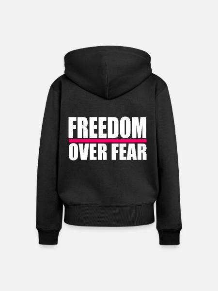 Freedom over fear - Frauen Premium Bio Zip Hoodie - Schwarz