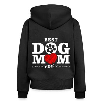 Meilleure maman chien de tous les temps - Sweat à capuche zippé Premium bio Femme - noir - Dos - Julia (174cm)