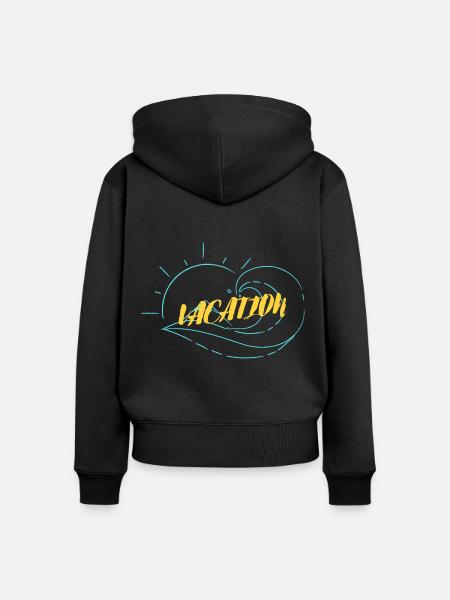 Urlaub - Urlaubszeit - Frauen Premium Bio Zip Hoodie - Schwarz
