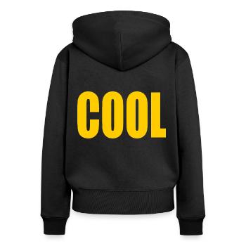 Cool - Sweat à capuche zippé Premium bio Femme - noir - Dos - Julia (174cm)