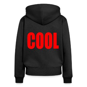 Cool - Sweat à capuche zippé Premium bio Femme - noir - Dos - Julia (174cm)