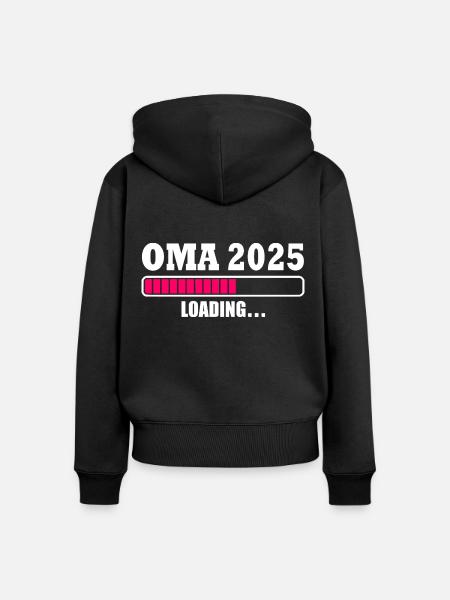 Oma 2025 - Frauen Premium Bio Zip Hoodie - Schwarz