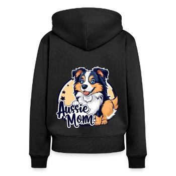 Maman australienne - Sweat à capuche zippé Premium bio Femme - noir - Dos - Julia (174cm)