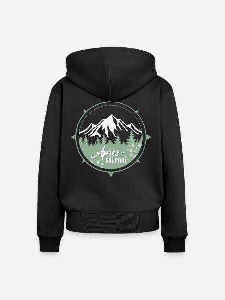 Skikompas - Frauen Premium Bio Zip Hoodie - Schwarz
