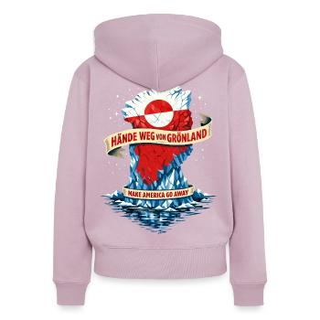 Völkerrecht Grönland Hände Weg Geschenk - Frauen Premium Bio Zip Hoodie - Altrosa - Hinten - Julia (174cm)