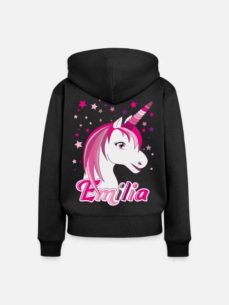 Emilia, Mädchenname, Lieblingsname - Frauen Premium Bio Zip Hoodie - Schwarz