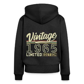 Legend since 1965 Born 1965 Birthday 59 years old - Women's Premium Organic Zip Hoodie - black - Back - Julia (174cm)