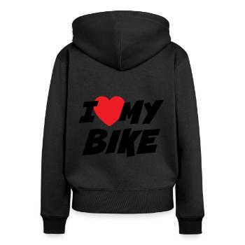 I Love my Bike - Women's Premium Organic Zip Hoodie - black - Back - Julia (174cm)