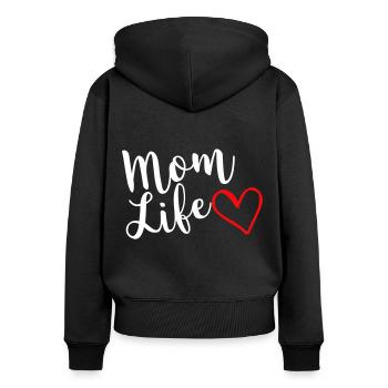 La vie de la mère - Sweat à capuche zippé Premium bio Femme - noir - Dos - Julia (174cm)
