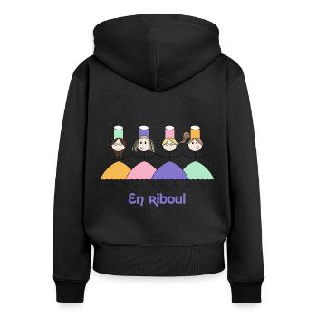 En riboul - Sweat à capuche zippé Premium bio Femme - noir - Dos - Julia (174cm)